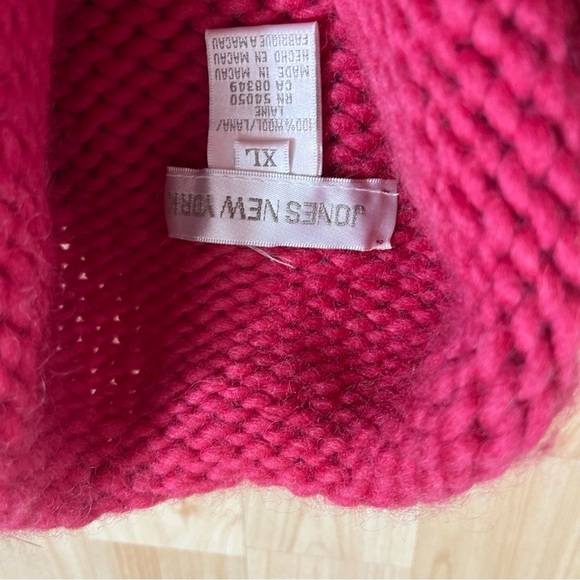 Jones New York Vintage Womens Pink Chunky Knit Oversized Turtleneck NWT Size XL - Picture 6 of 6